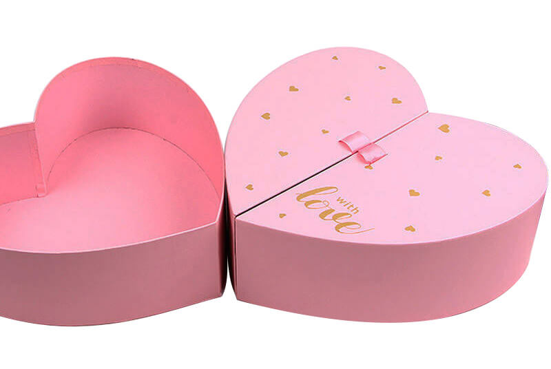 Creative Paper Double Open Heart Box Cosmetic Packaging Custom Logo